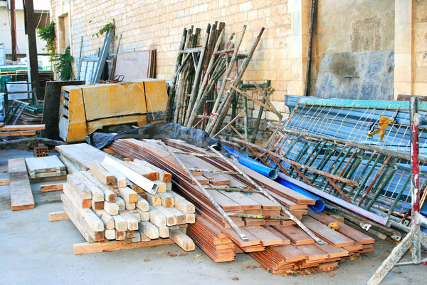 Budowy śmieci budynku metal kolor rdzy Zdjęcia stock © ruzanna