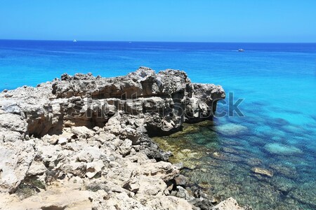 Kıbrıs gökyüzü su yol güzellik mavi Stok fotoğraf © ruzanna