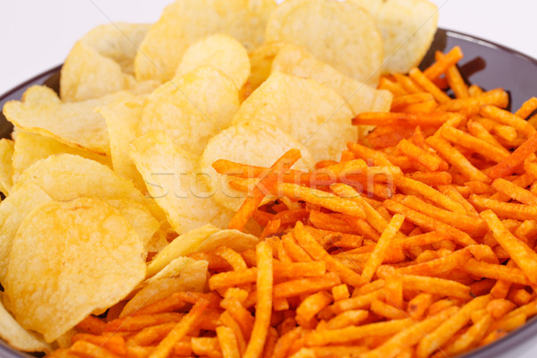 Batatas fritas tigela imagem grupo alimentação Foto stock © ruzanna