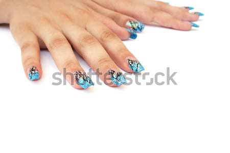 Hands with nail art Stock photo © ruzanna