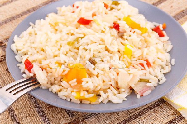 Cocido arroz basmati colorido pimientos gris Foto stock © ruzanna