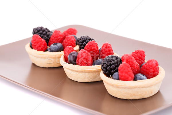 Fresh ripe berries in tartlets Stock photo © ruzanna