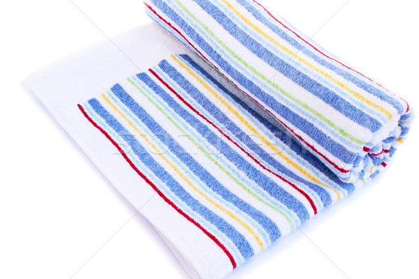 毛巾 孤立 白 綠色 藍色 商業照片 © ruzanna