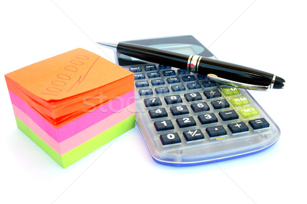 Calculator, pen and paper Stock photo © ruzanna