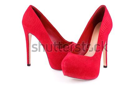 Rouge chaussures isolé blanche femme mode [[stock_photo]] © ruzanna