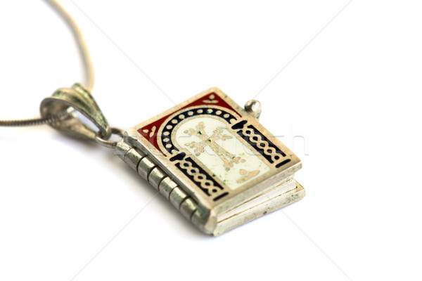 Szent Biblia medál ősi stílus nyaklánc Stock fotó © ruzanna