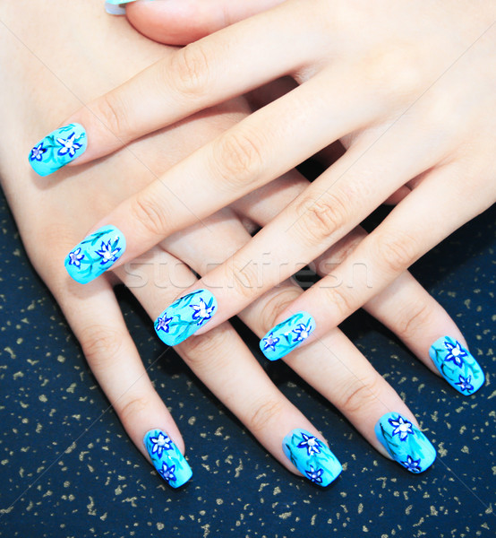 Hands with nail art Stock photo © ruzanna