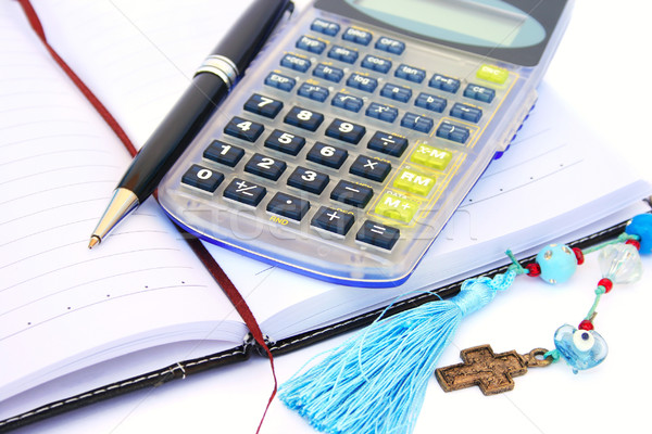 Calculator, pen and notebook Stock photo © ruzanna