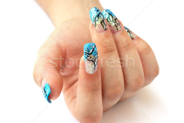 Hand with nail art Stock photo © ruzanna