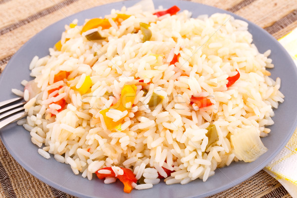 Gotowany ryżu basmati kolorowy papryka szary Zdjęcia stock © ruzanna