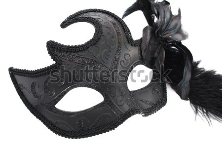 Carnaval masque noir isolé blanche résumé Photo stock © ruzanna