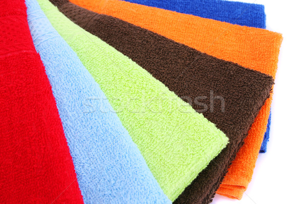 Stockfoto: Handdoeken · kleurrijk · witte · strand · oranje · groene