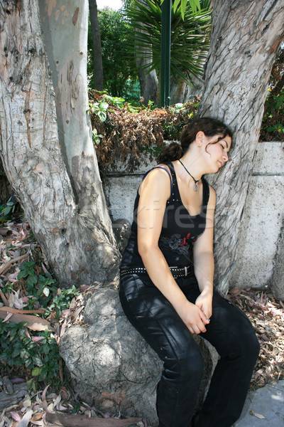 Girl on the stub Stock photo © ruzanna