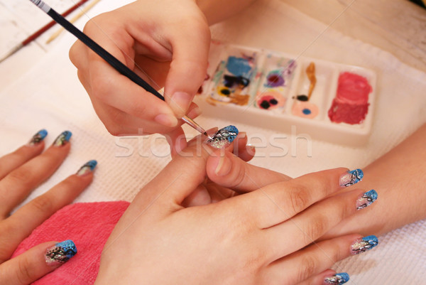 Foto stock: Manicure · mãos · trabalhar · mão · corpo · pintar