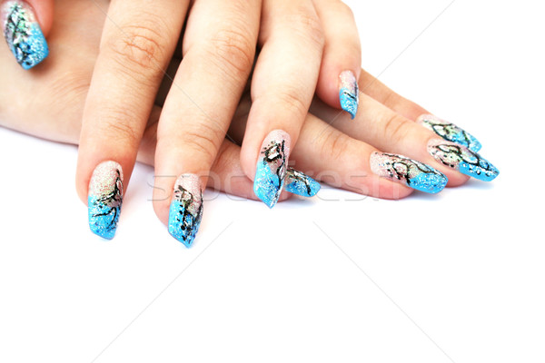 Hands with nail art Stock photo © ruzanna