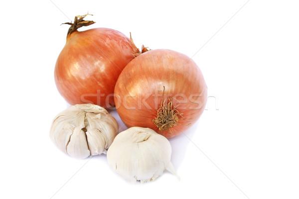 Stock photo: Onions and garlics