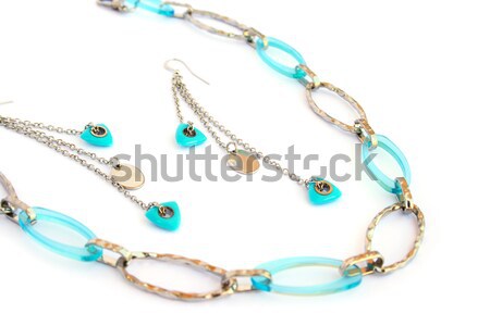 Collier boucles d'oreilles isolé blanche résumé fond [[stock_photo]] © ruzanna