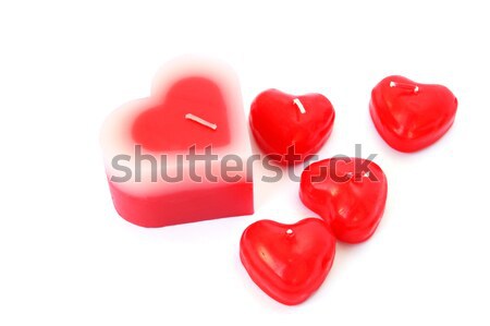 Rot Kerzen Herzform isoliert weiß abstrakten Stock foto © ruzanna