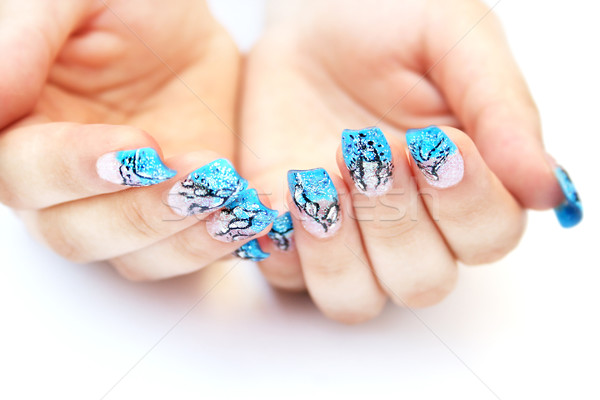 Hands with nail art Stock photo © ruzanna
