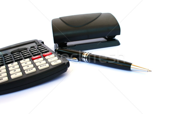 Calculator,puncher and pen Stock photo © ruzanna