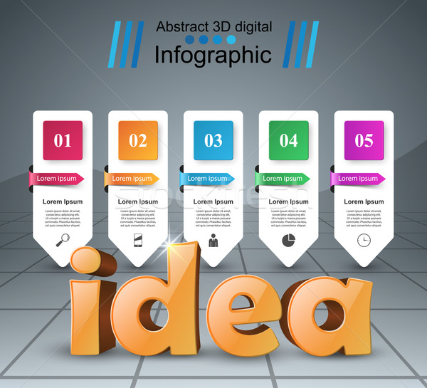 Idea 3d business infographics. Stock photo © rwgusev