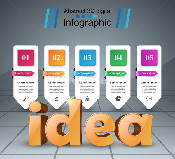 Stock fotó: ötlet · 3D · üzlet · infografika · logo · szürke