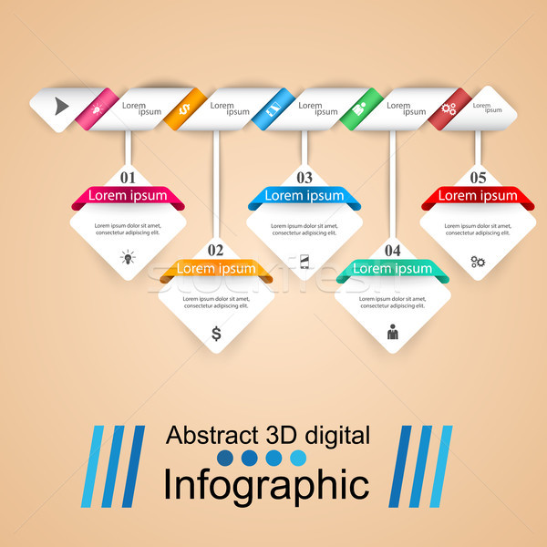 Abstract 3D digitale illustratie business infographics Stockfoto © rwgusev