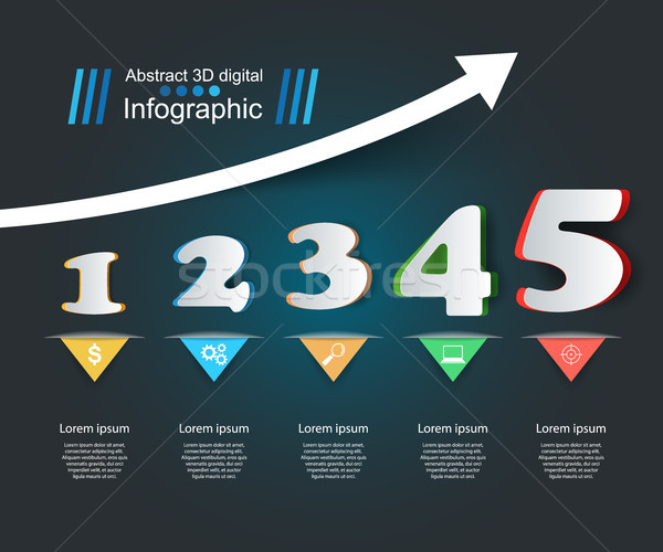 Stock fotó: üzlet · infografika · szám · ikon · design · sablon · marketing