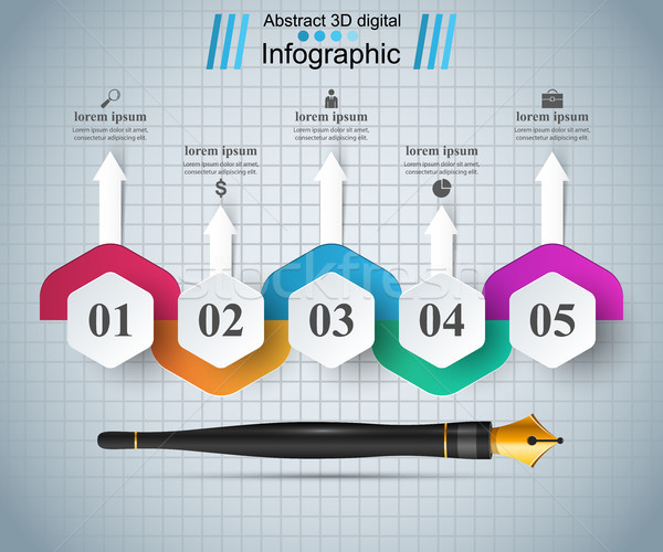 Ink pen, education icon. Business infographic. Stock photo © rwgusev