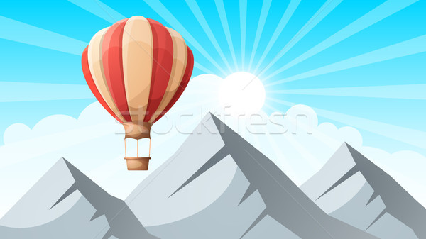 landscape mountain. Air ballon. Stock photo © rwgusev