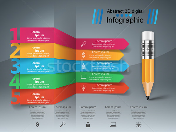 Business Infographics. Pencil icon. Stock photo © rwgusev