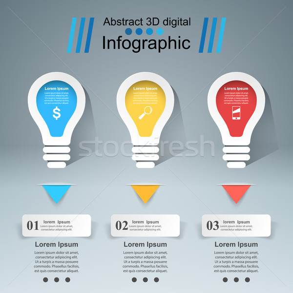 インフォグラフィック デザイン 電球 光 アイコン デザインテンプレート ストックフォト © rwgusev