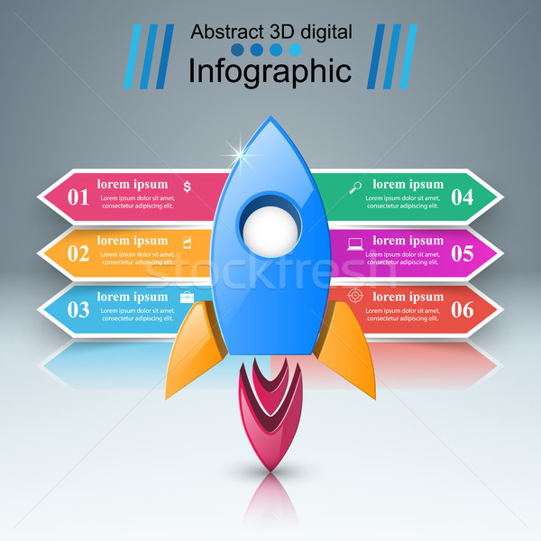 Rocket icon. Abstract  illustration Infographic. Stock photo © rwgusev