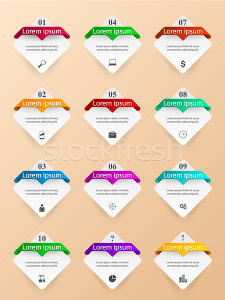Business Infographics origami style Vector illustration. List of Stock photo © rwgusev