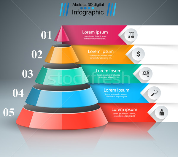 Absztrakt 3D digitális illusztráció infografika üzlet infografika Stock fotó © rwgusev