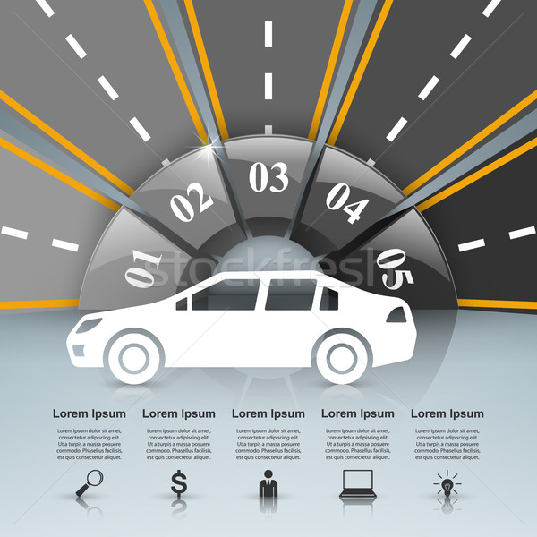 út infografika design sablon marketing ikonok autó Stock fotó © rwgusev