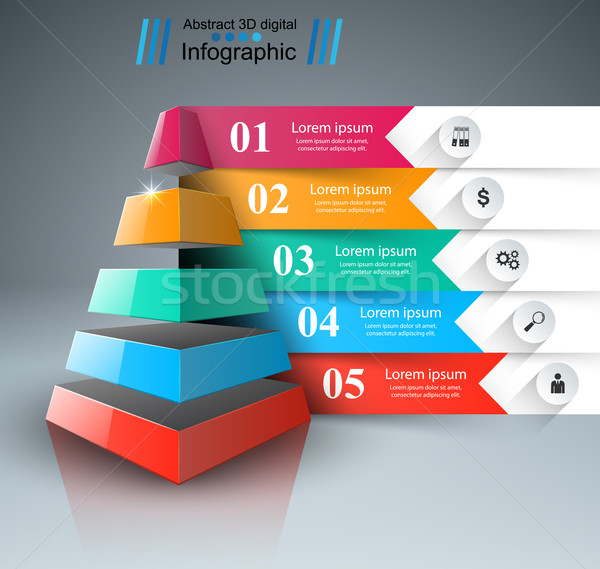 Absztrakt 3D digitális illusztráció infografika üzlet infografika Stock fotó © rwgusev