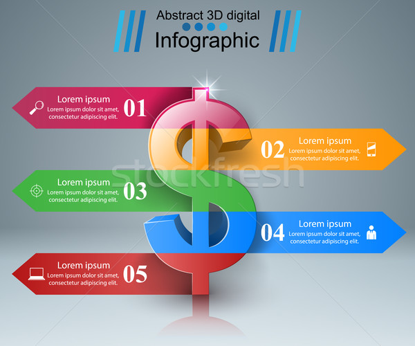 3D Design Dollar Symbol Business Stock foto © rwgusev