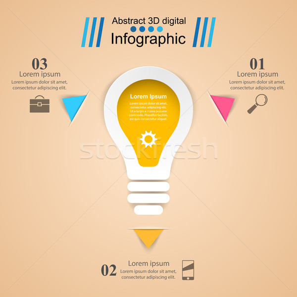 Business infografica origami stile lampadina infografica Foto d'archivio © rwgusev