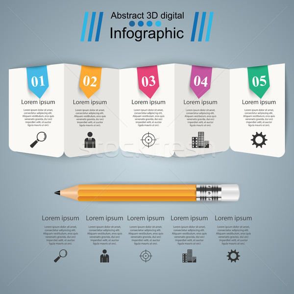 Business Infographics. Pencil icon. Stock photo © rwgusev