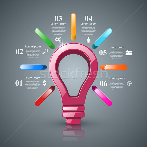 Infographic design. Bulb, Light icon. Stock photo © rwgusev