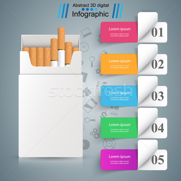 Harmful cigarette, viper, smoke, business infographics. Stock photo © rwgusev