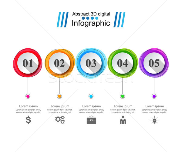 ストックフォト: ビジネス · インフォグラフィック · 折り紙 · スタイル · 3D · インフォグラフィック