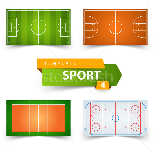 Soccer, football, basketball, volleyball, hockey - field template. Stock photo © rwgusev