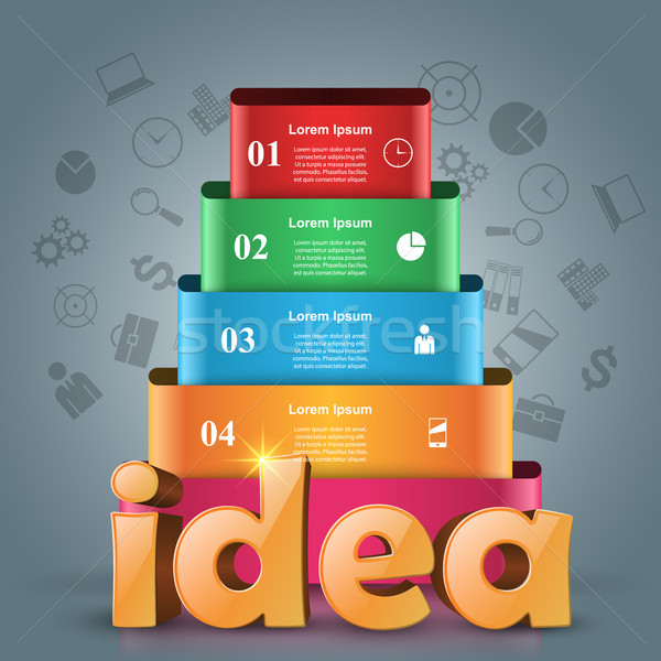 Idea 3d business infographics. Stock photo © rwgusev