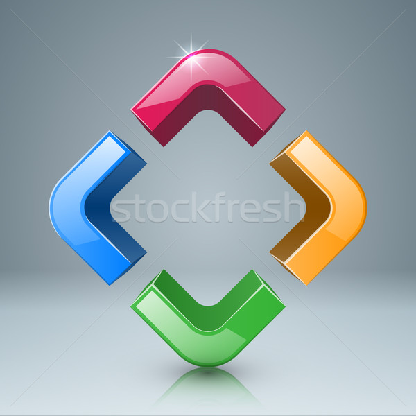 Color four box glass icon. Stock photo © rwgusev