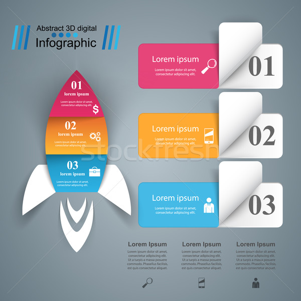 Rocket icon. Abstract  illustration Infographic. Stock photo © rwgusev