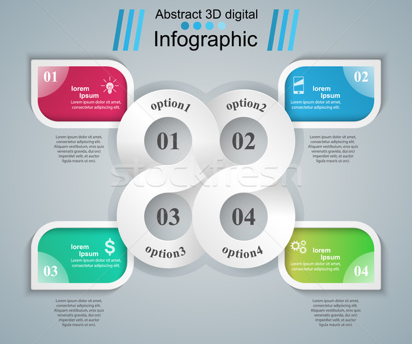 Absztrakt 3D digitális illusztráció infografika üzlet infografika Stock fotó © rwgusev