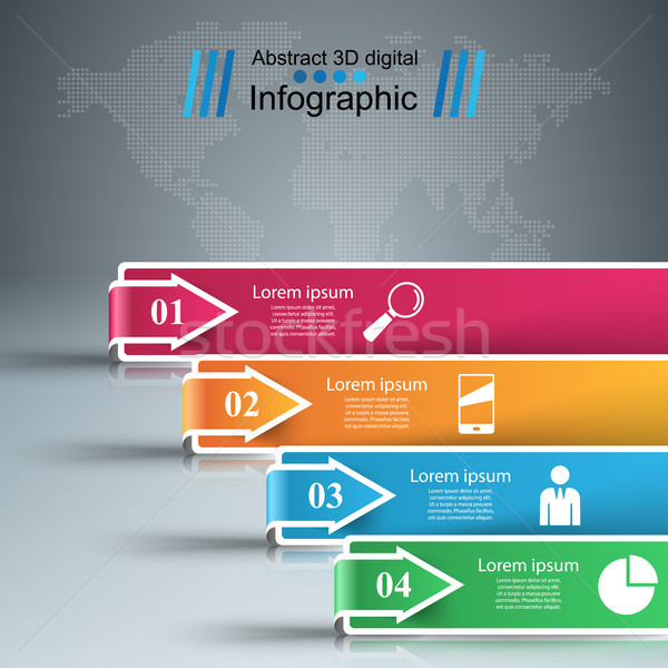 Stockfoto: Abstract · 3D · digitale · illustratie · business · infographics