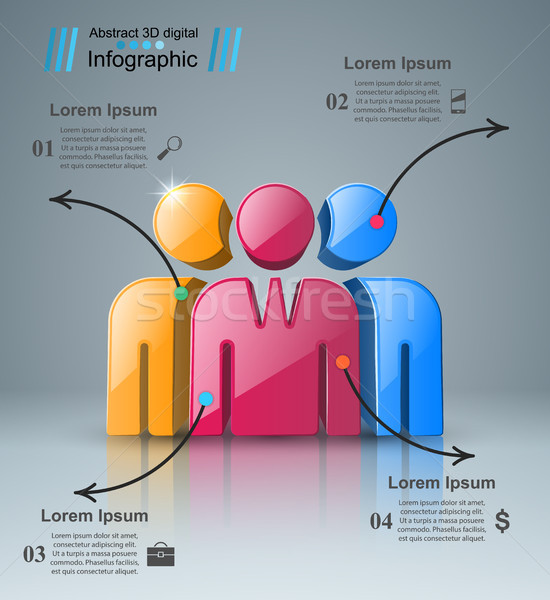 Emberek ikon üzlet infografika logo szürke Stock fotó © rwgusev